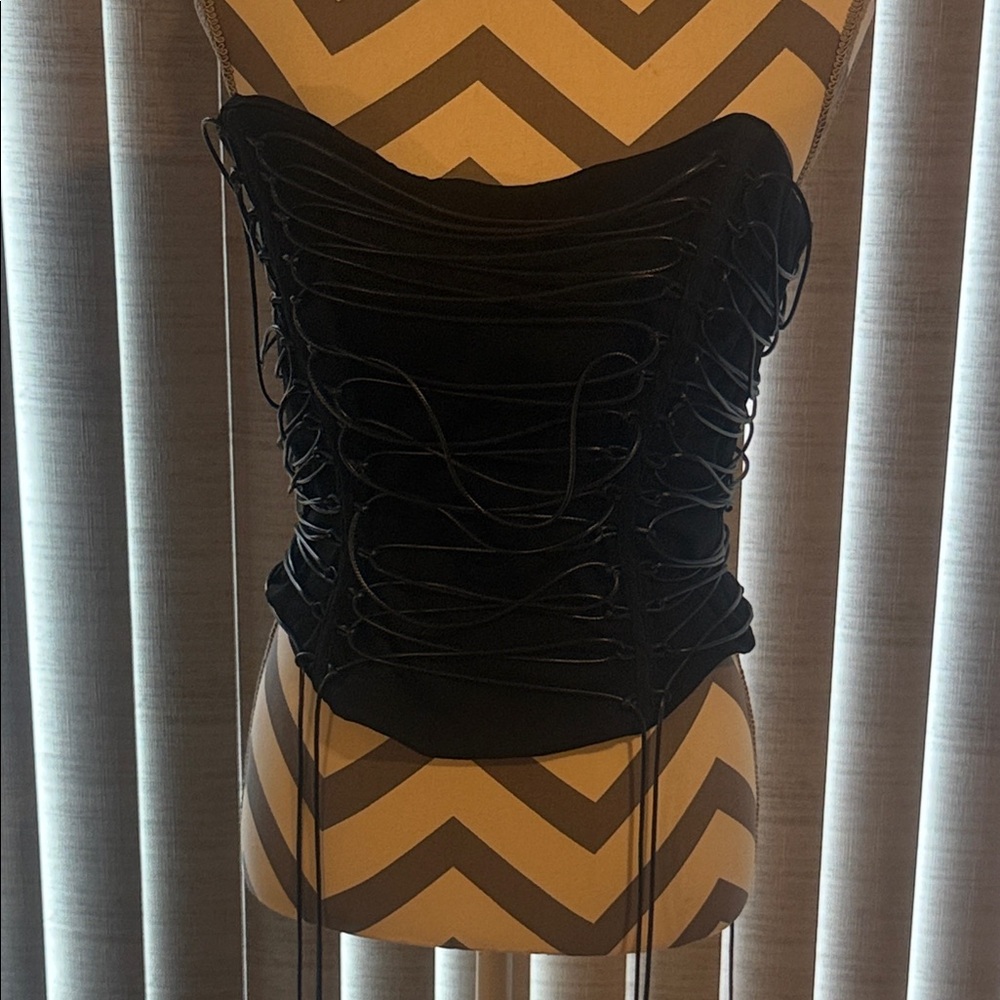 Fashion Nova Black Strapless Corset Top